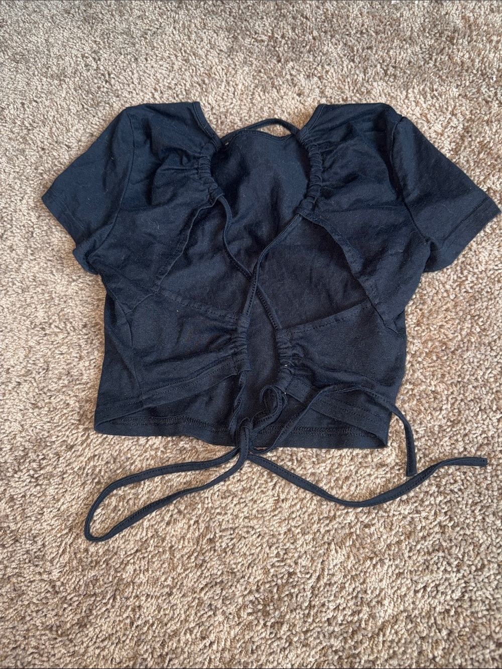 SHEIN open back black tee shirt